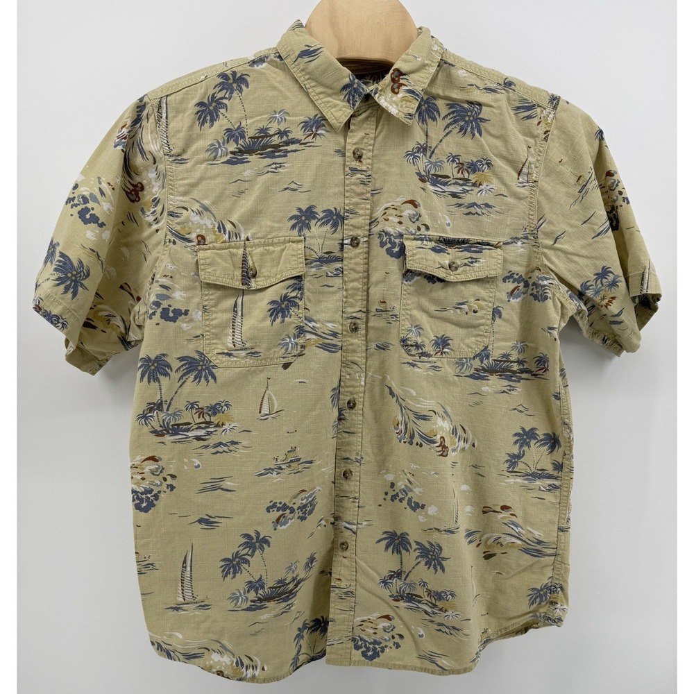 Basic Editions Hawaiian Shirt Men's Size XL Cotton Floral Tropical Beach Aloha